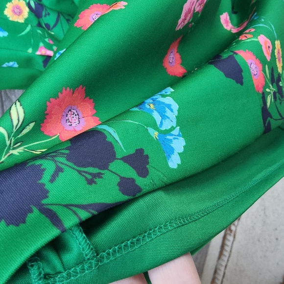 Vince Camuto Floral Green Sleeveless Dress size 12 - Picture 9 of 11